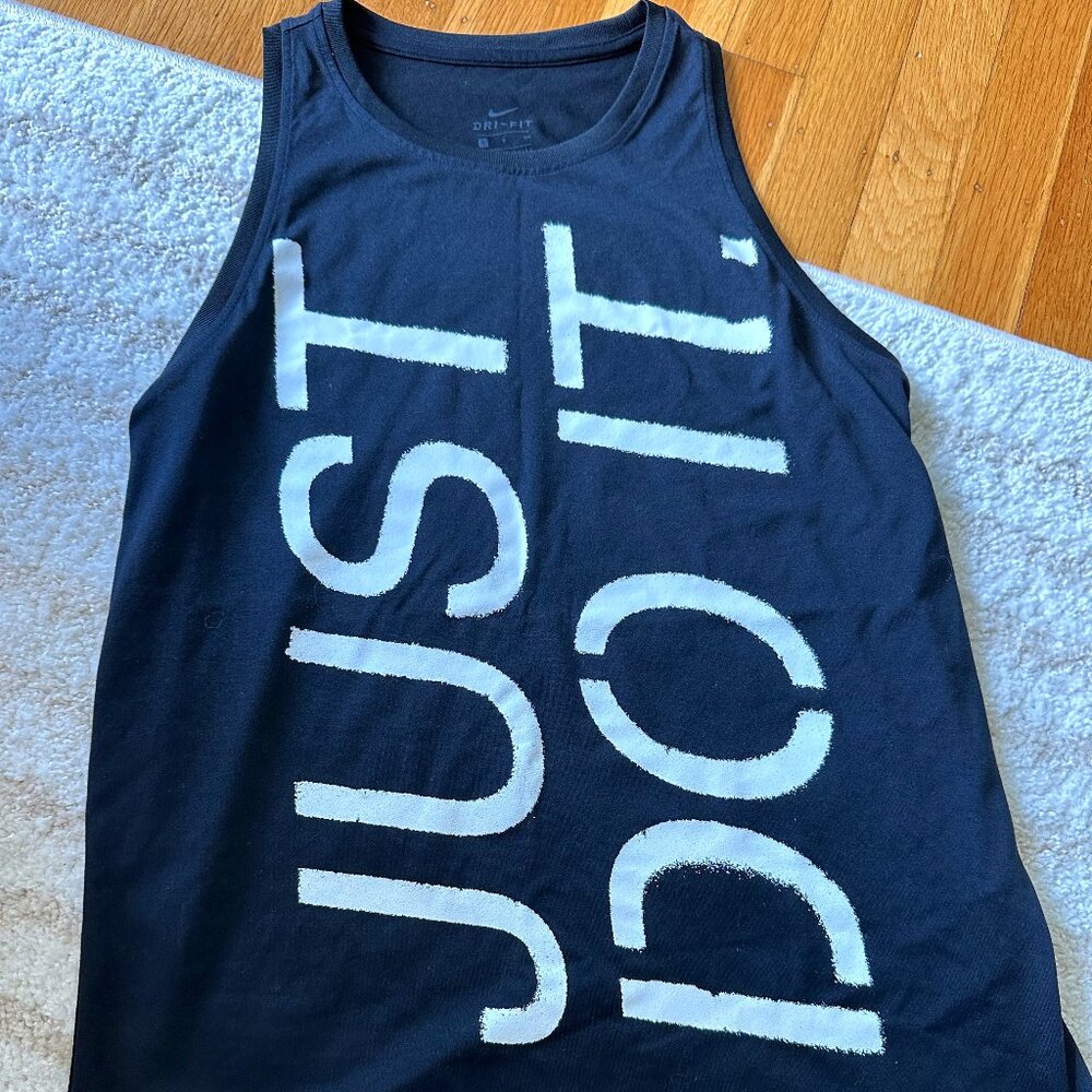 Nike Dri Fit, Sleeveless Black Workout Top | Small
